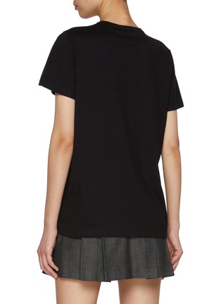 Back View - Click To Enlarge - BARRIE - Logo Knit Patch Cotton T-shirt