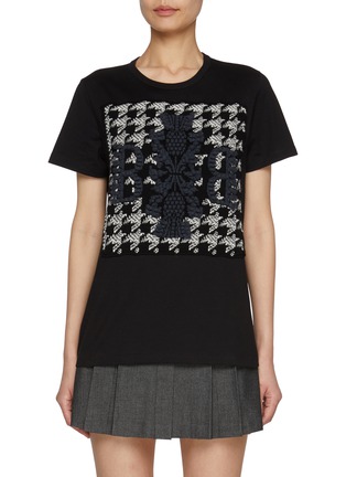 Main View - Click To Enlarge - BARRIE - Logo Knit Patch Cotton T-shirt