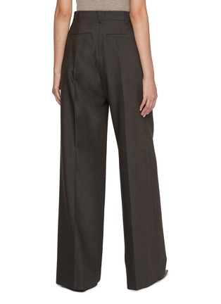 Back View - Click To Enlarge - LA COLLECTION - Dalida Chequered Wool Silk Cotton Trousers