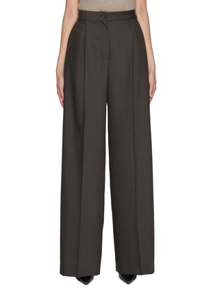 Main View - Click To Enlarge - LA COLLECTION - Dalida Chequered Wool Silk Cotton Trousers