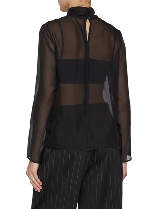Back View - Click To Enlarge - LA COLLECTION - Clarice Sheer High Neck Silk Top