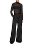 Figure View - Click To Enlarge - LA COLLECTION - Clarice Sheer High Neck Silk Top
