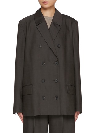 Main View - Click To Enlarge - LA COLLECTION - Harper Chequered Wool Blazer