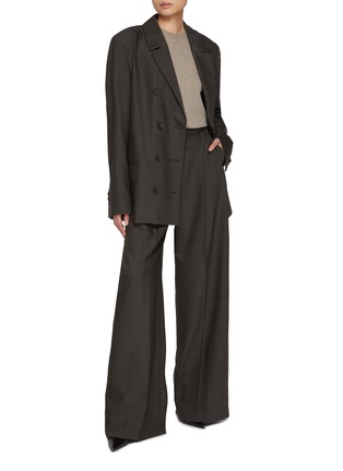 Figure View - Click To Enlarge - LA COLLECTION - Harper Chequered Wool Blazer