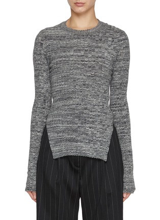 Main View - Click To Enlarge - LA COLLECTION - Lucinda Melange Cotton Cashmere Knit Top