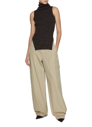 Figure View - Click To Enlarge - LA COLLECTION - Fay Turtleneck Cotton Cashmere Top