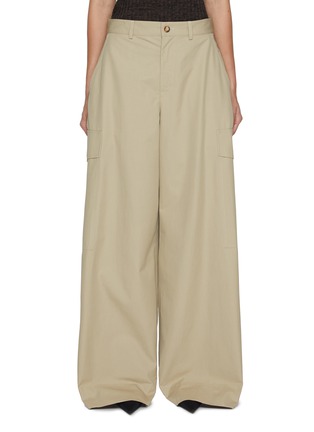 Main View - Click To Enlarge - LA COLLECTION - Stein Wide Leg Cotton Cargo Trousers
