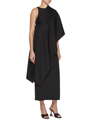 Detail View - Click To Enlarge - LA COLLECTION - Naomi Silk Dress & Macha Wool Scarf