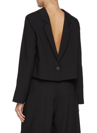 Back View - Click To Enlarge - LA COLLECTION - Capraia 2 Way Single Breasted Cropped Wool Blazer