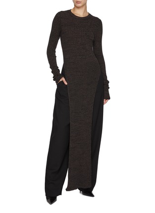 Figure View - Click To Enlarge - LA COLLECTION - Ivy Open Side Cotton Cashmere Knit Dress