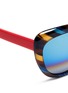 Detail View - Click To Enlarge - MATTHEW WILLIAMSON - Stripe tortoiseshell acetate cat eye mirror sunglasses