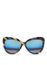 Main View - Click To Enlarge - MATTHEW WILLIAMSON - Stripe tortoiseshell acetate cat eye mirror sunglasses