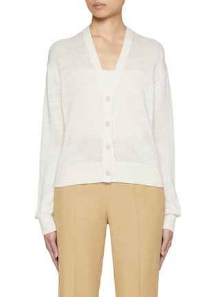 Main View - Click To Enlarge - THEORY - Bone Texture V-Neck Cardigan