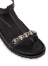 Detail View - Click To Enlarge - ALEXANDER MCQUEEN - Skull chain leather T-strap sandals