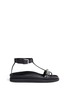 Main View - Click To Enlarge - ALEXANDER MCQUEEN - Skull chain leather T-strap sandals