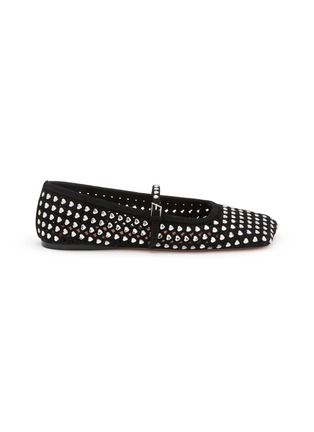 Main View - Click To Enlarge - AMINA MUADDI - Ane Crystal Heart Suede Mary Jane Flats