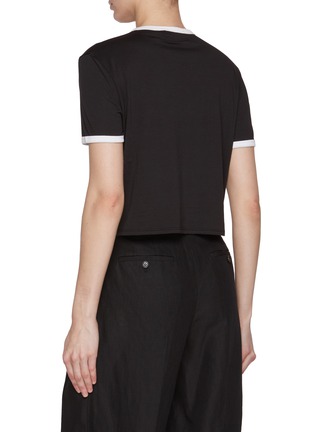 Back View - Click To Enlarge - THEORY - Apex Contrast Hem Crewneck Cotton T-Shirt