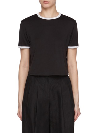 Main View - Click To Enlarge - THEORY - Apex Contrast Hem Crewneck Cotton T-Shirt