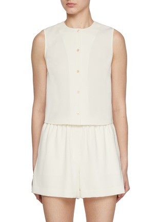 Main View - Click To Enlarge - THEORY - Button Up Sleeveless Top