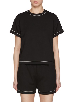 Main View - Click To Enlarge - THEORY - Contrast Trim Jersey T-shirt