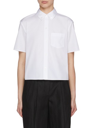 Main View - Click To Enlarge - THEORY - Cropped Cotton Shirt