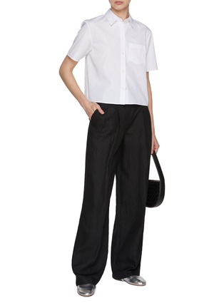 Figure View - Click To Enlarge - THEORY - Cropped Cotton Shirt