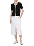 Figure View - Click To Enlarge - THEORY - Contrast Short Sleeve Wool Cardigan
