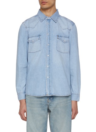 Main View - Click To Enlarge - FRAME - Western Light Washed Denim Shirt