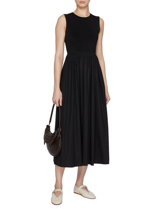 Figure View - Click To Enlarge - THEORY - Sleeveless Knit Top Gathered Dress