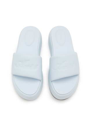 Detail View - Click To Enlarge - AMIRI - Script Leather Platform Sandals