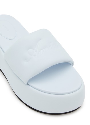 Detail View - Click To Enlarge - AMIRI - Script Leather Platform Sandals