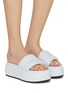 Figure View - Click To Enlarge - AMIRI - Script Leather Platform Sandals