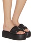 Figure View - Click To Enlarge - AMIRI - Script Leather Platform Sandals