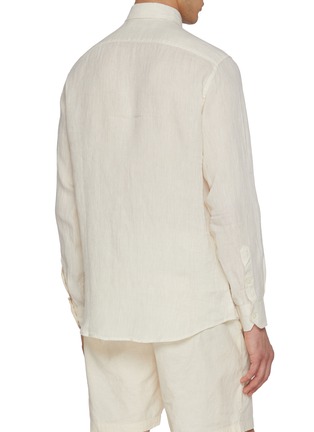 Back View - Click To Enlarge - FRESCOBOL CARIOCA - Antonio Spread Collar Linen Shirt