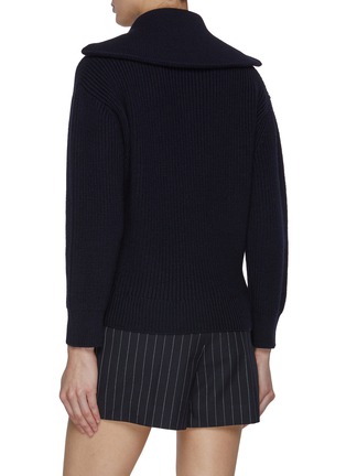 Back View - Click To Enlarge - VALENTINO GARAVANI - Maglia Half Zipped Wool Sweater