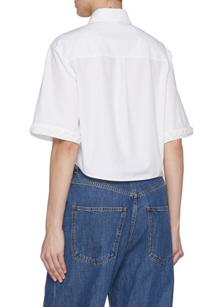 Back View - Click To Enlarge - VALENTINO GARAVANI - Embroidered Loop Trim Pocket Cotton Shirt