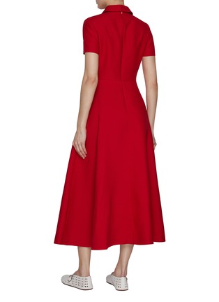 Back View - Click To Enlarge - VALENTINO GARAVANI - Crepe Couture Wool Silk Dress