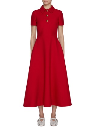 Main View - Click To Enlarge - VALENTINO GARAVANI - Crepe Couture Wool Silk Dress
