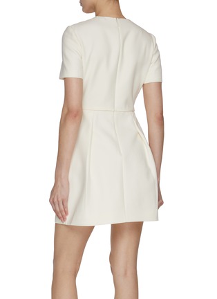 Back View - Click To Enlarge - VALENTINO GARAVANI - Crepe Couture Wool Silk Dress
