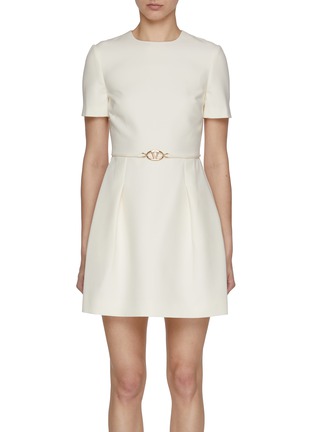 Main View - Click To Enlarge - VALENTINO GARAVANI - Crepe Couture Wool Silk Dress