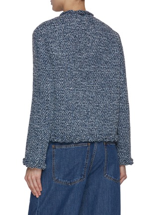 Back View - Click To Enlarge - VALENTINO GARAVANI - Textured Tweed Denim Jacket