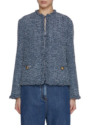 Main View - Click To Enlarge - VALENTINO GARAVANI - Textured Tweed Denim Jacket