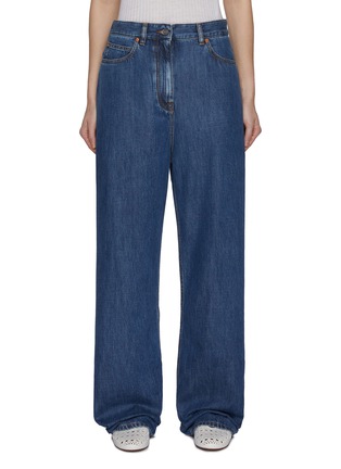 Main View - Click To Enlarge - VALENTINO GARAVANI - Straight Leg Medium Washed Jeans