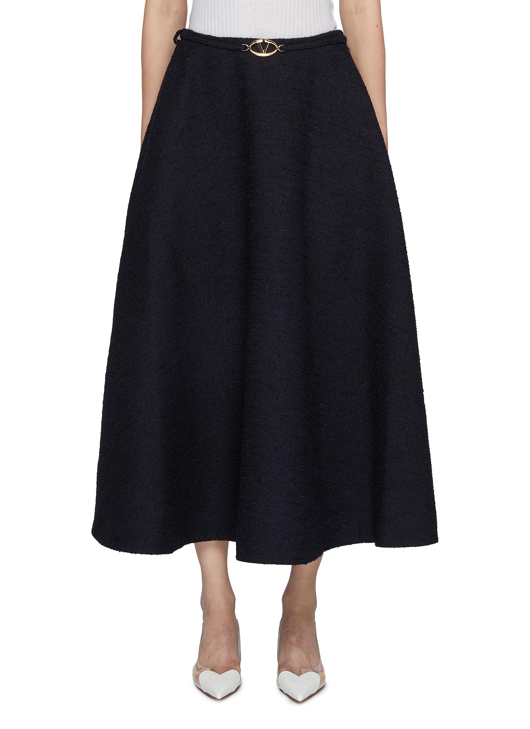 VALENTINO GARAVANI | Belted Flared Mossi Tweed Skirt | Women