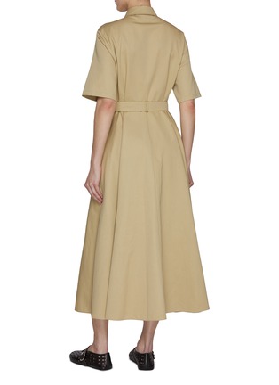 Back View - Click To Enlarge - VALENTINO GARAVANI - Belted Cotton Linen Shirt Dress