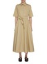 Main View - Click To Enlarge - VALENTINO GARAVANI - Belted Cotton Linen Shirt Dress