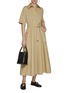Figure View - Click To Enlarge - VALENTINO GARAVANI - Belted Cotton Linen Shirt Dress