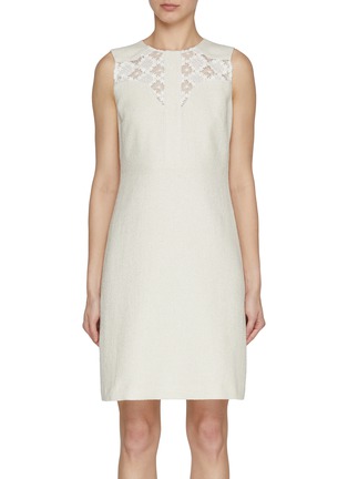 Main View - Click To Enlarge - ST. JOHN - Guipure Lace Tweed Dress