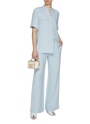 Figure View - Click To Enlarge - ST. JOHN - Tie Waist Piping Pants
