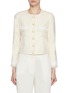 Main View - Click To Enlarge - ST. JOHN - Fringe Trim Tweed Jacket